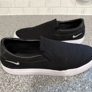 Nike Black and White Slip-On Sneakers